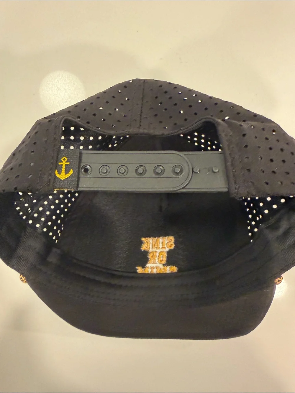 Sink or Swim Black Cap with Gold Embroidery